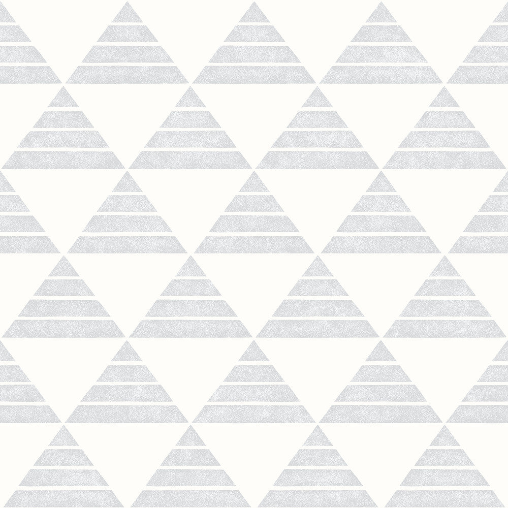 Summit Light Grey Triangle Wallpaper by A-Street Prints Geometrie Covers about 56.4 square feet 20.5-in by 33-ft long roll Unpasted 20.5 - Fabric Carolina -