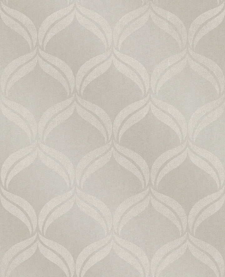 Petals Taupe Beaded Ogee Wallpaper by A-Street Prints Geometrie Covers about 56.4 square feet 20.5-in by 33-ft long roll Unpasted 10.5 - Fabric Carolina -