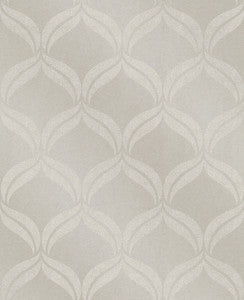 Petals Taupe Beaded Ogee Wallpaper by A-Street Prints