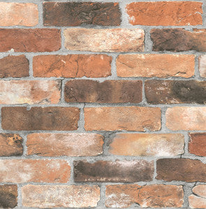 Orange Reclaimed Bricks Wallpaper by A-Street Prints