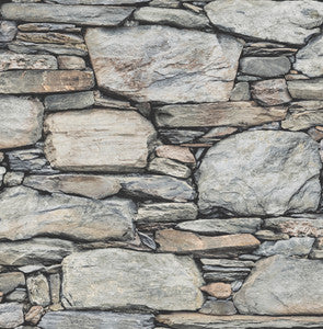 Grey Stone Wall Wallpaper by A-Street Prints
