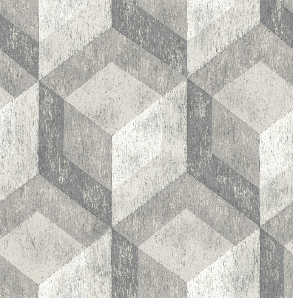 Ash Rustic Wood Tile Wallpaper by A-Street Prints Reclaimed Covers about 56.4 square feet 20.5-in by 33-ft long roll Unpasted 20.8 - Fabric Carolina -