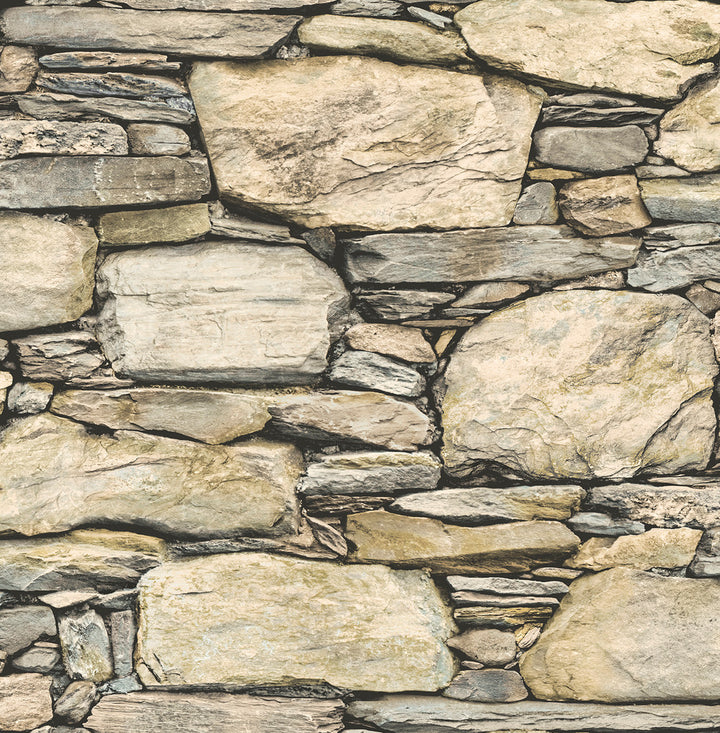 Wheat Stone Wall Wallpaper by A-Street Prints Reclaimed Covers about 56.4 square feet 20.5-in by 33-ft long roll Unpasted 10.5 - Fabric Carolina -