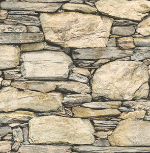 Wheat Stone Wall Wallpaper by A-Street Prints