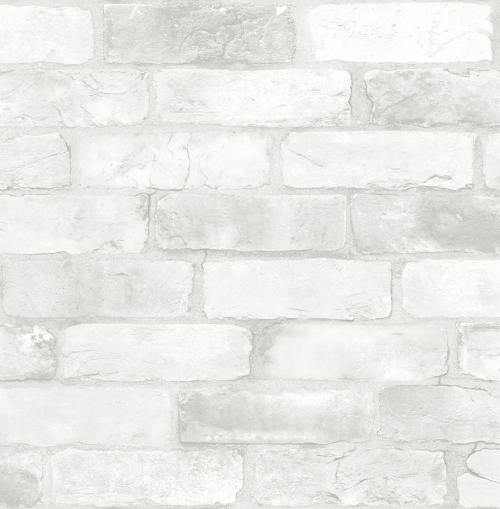 White Reclaimed Bricks Wallpaper by A-Street Prints Reclaimed Covers about 56.4 square feet 20.5-in by 33-ft long roll Unpasted 10.5 - Fabric Carolina -