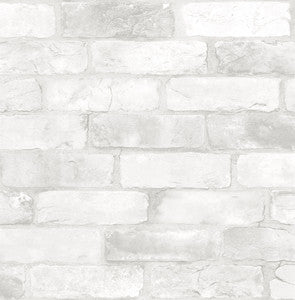 White Reclaimed Bricks Wallpaper by A-Street Prints