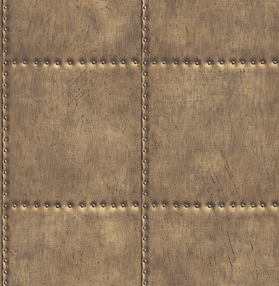 Brass Sheet Metal Wallpaper by A-Street Prints Reclaimed Covers about 56.4 square feet 20.5-in by 33-ft long roll Unpasted 20.5 - Fabric Carolina -