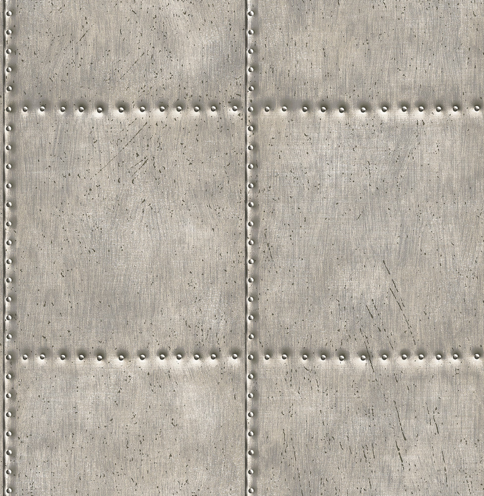 Silver Sheet Metal Wallpaper by A-Street Prints Reclaimed Covers about 56.4 square feet 20.5-in by 33-ft long roll Unpasted 20.5 - Fabric Carolina -