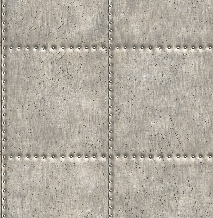 Silver Sheet Metal Wallpaper by A-Street Prints Reclaimed Covers about 56.4 square feet 20.5-in by 33-ft long roll Unpasted 20.5 - Fabric Carolina -