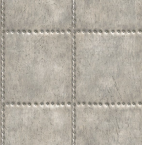 Silver Sheet Metal Wallpaper by A-Street Prints