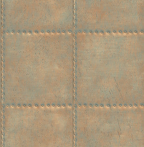 Turquoise Sheet Metal Wallpaper by A-Street Prints