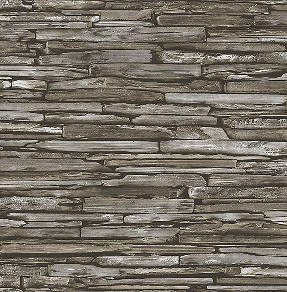 Green Stacked Slate Wallpaper by A-Street Prints Reclaimed Covers about 56.4 square feet 20.5-in by 33-ft long roll Unpasted 10.5 - Fabric Carolina -