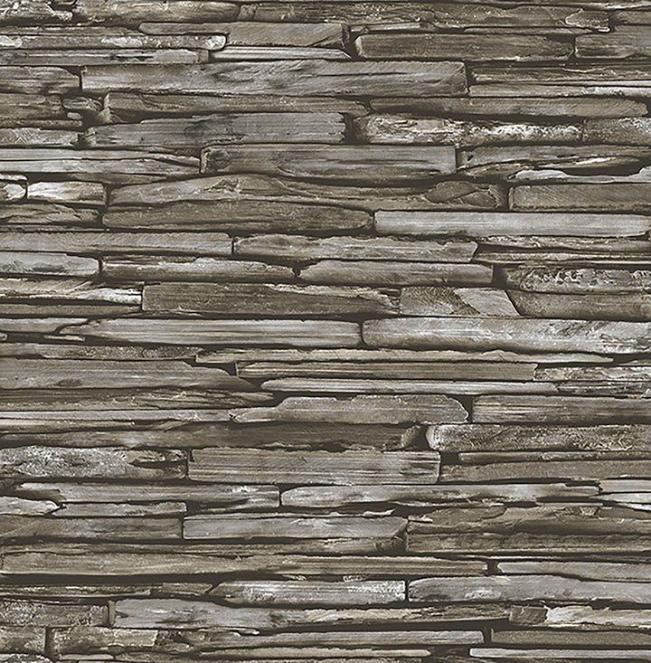 Green Stacked Slate Wallpaper by A-Street Prints Reclaimed Covers about 56.4 square feet 20.5-in by 33-ft long roll Unpasted 10.5 - Fabric Carolina -