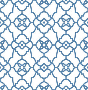 Atrium Blue Trellis Wallpaper by A-Street Prints