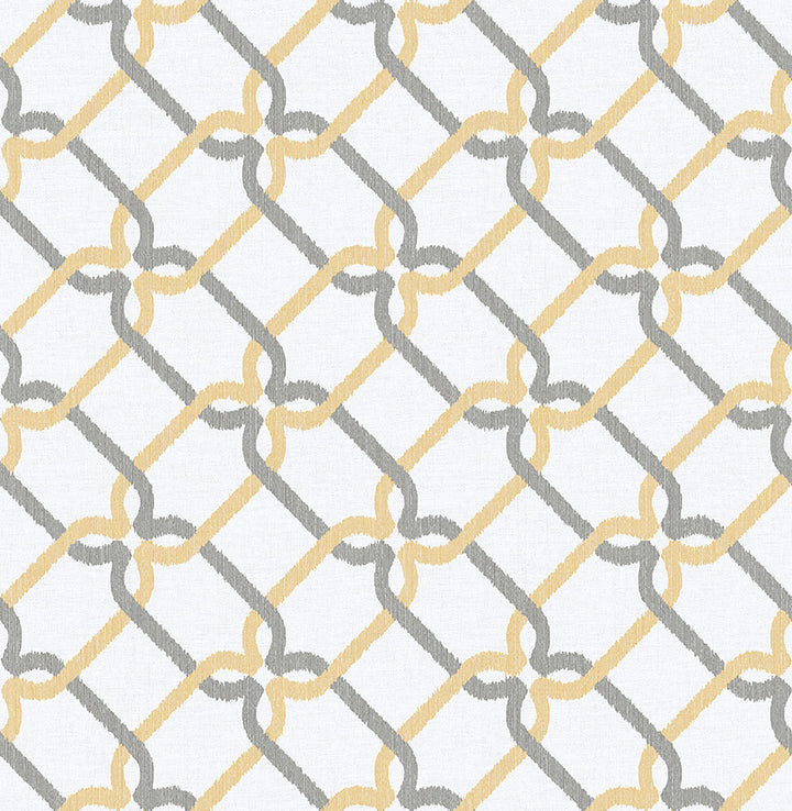 Palladian Honey Links Wallpaper by A-Street Prints Mirabelle Covers about 56.4 square feet 20.5-in by 33-ft long roll Unpasted 5.3 - Fabric Carolina -