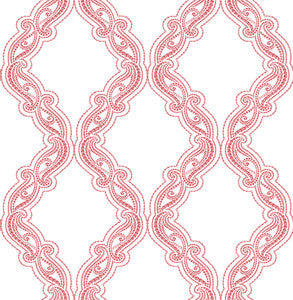 Harmony Coral Ogee Wallpaper by A-Street Prints