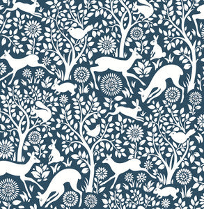 Meadow Navy Animals Wallpaper by A-Street Prints