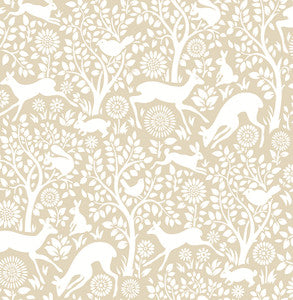 Meadow Taupe Animals Wallpaper by A-Street Prints