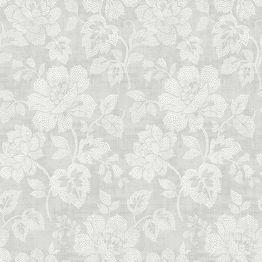 Tivoli Grey Dot Wallpaper by A-Street Prints Mirabelle Covers about 56.4 square feet 20.5-in by 33-ft long roll Unpasted 20.5 - Fabric Carolina -