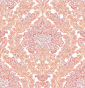 Fontaine Orange Damask Wallpaper by A-Street Prints