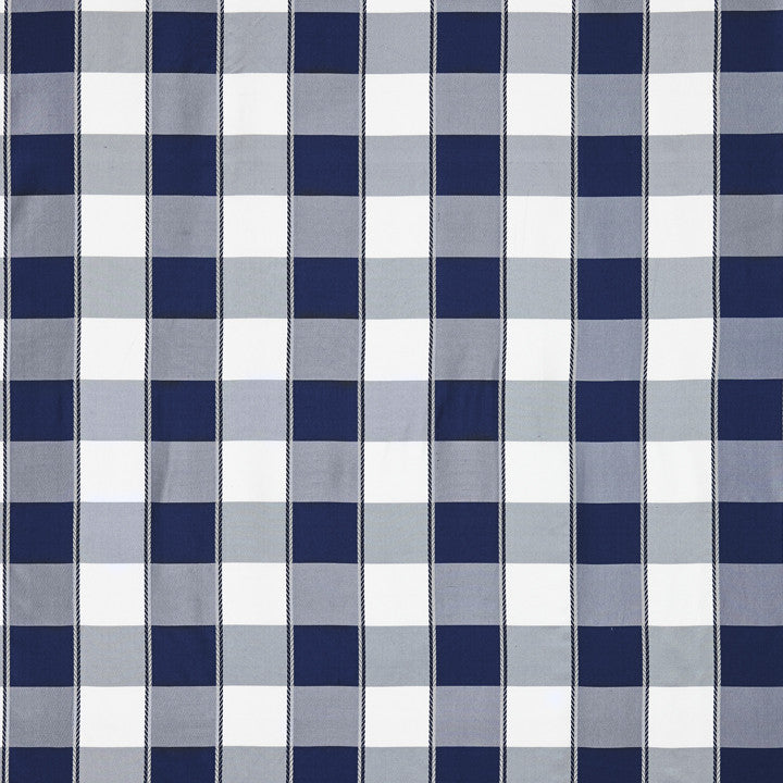 Chelsea Check Navy 27024-009 by Scalamandre Fabric FALL 2015 100% Silk - Dry Clean Only V. 4, H. 4 3/8" 54" - Fabric Carolina -