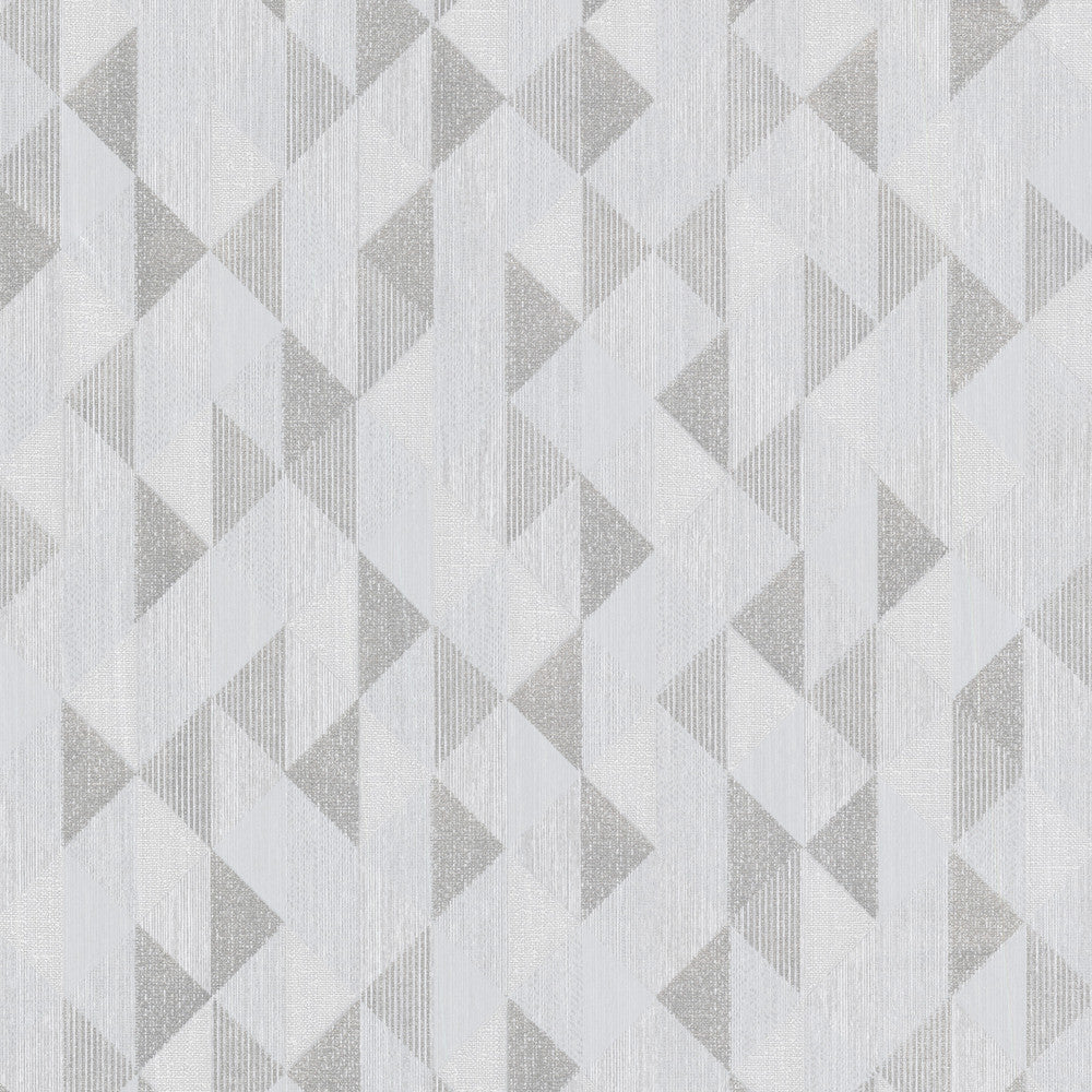 Ethan Silver Triangle Wallpaper by Brewster For Your Bath III Covers about 56.4 square feet 20.5-in by 33-ft long roll Unpasted 25.2 - Fabric Carolina -