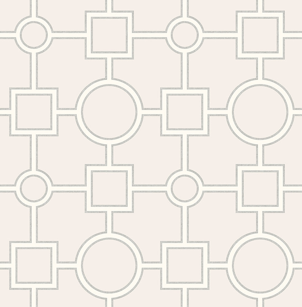 Matrix Light Grey Geometric Wallpaper by Brewster For Your Bath III Covers about 56.4 square feet 20.5-in by 33-ft long roll Unpasted 10.43 - Fabric Carolina -