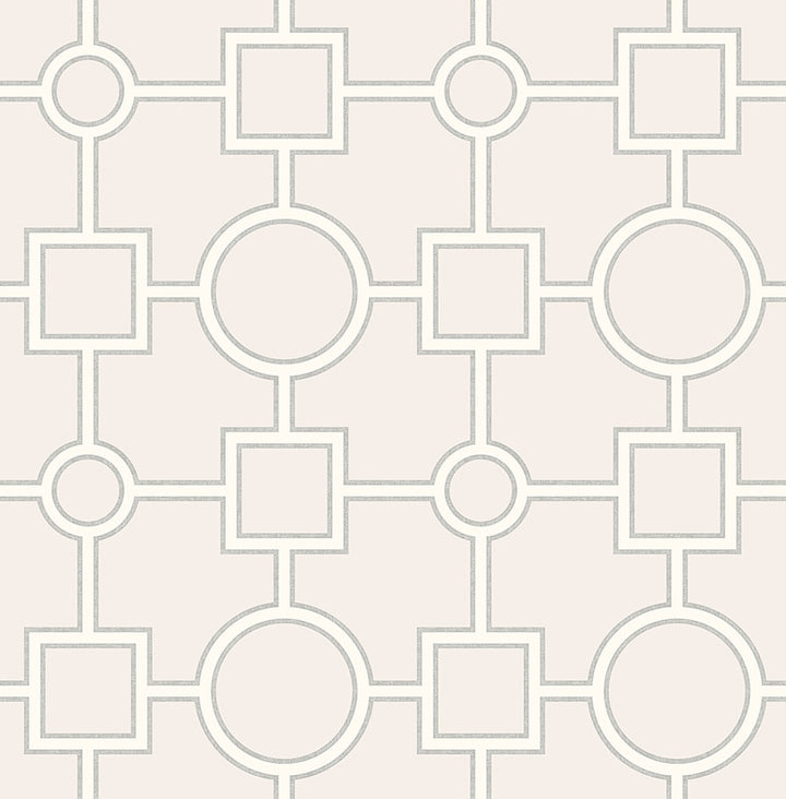Matrix Light Grey Geometric Wallpaper by Brewster For Your Bath III Covers about 56.4 square feet 20.5-in by 33-ft long roll Unpasted 10.43 - Fabric Carolina -
