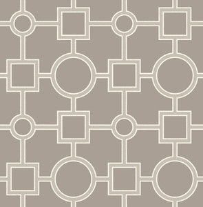 Matrix Taupe Geometric Wallpaper by Brewster