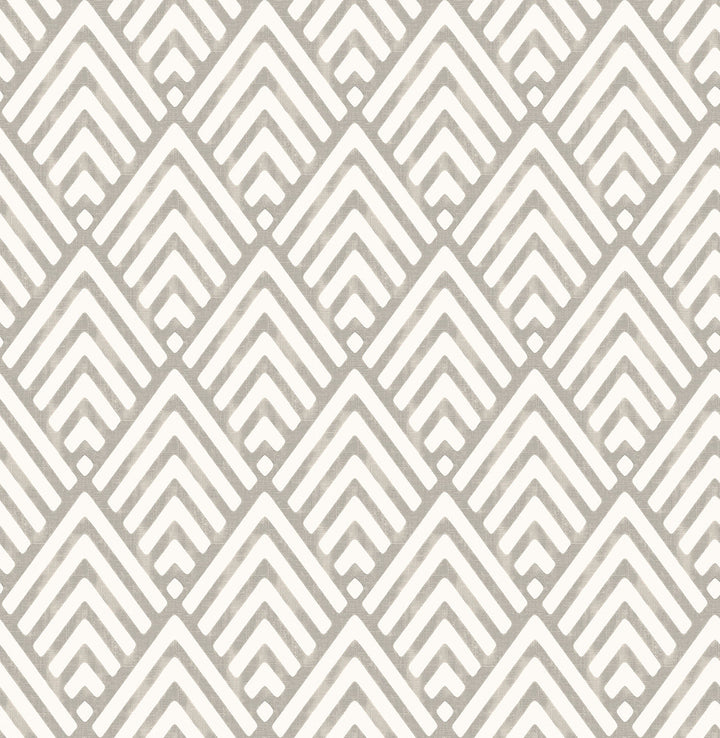 Vertex Taupe Diamond Geometric Wallpaper by Brewster For Your Bath III Covers about 56.4 square feet 20.5-in by 33-ft long roll Unpasted 7.1 - Fabric Carolina -
