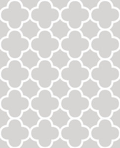 Origin Grey Quatrefoil Wallpaper by Brewster