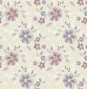 Chloe Purple Floral Wallpaper by Brewster