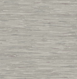 Natalie Grey Faux Grasscloth Wallpaper by Brewster