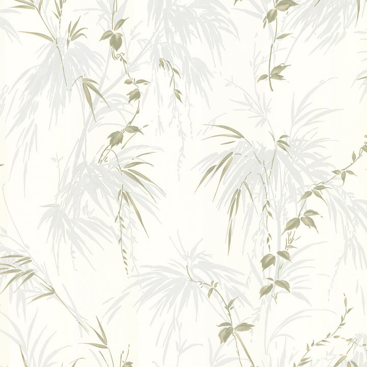Zumi Blue Palm Leaves Wallpaper by Brewster For Your Bath III Covers about 56.4 square feet 20.5-in by 33-ft long roll Unpasted 10.43 - Fabric Carolina -
