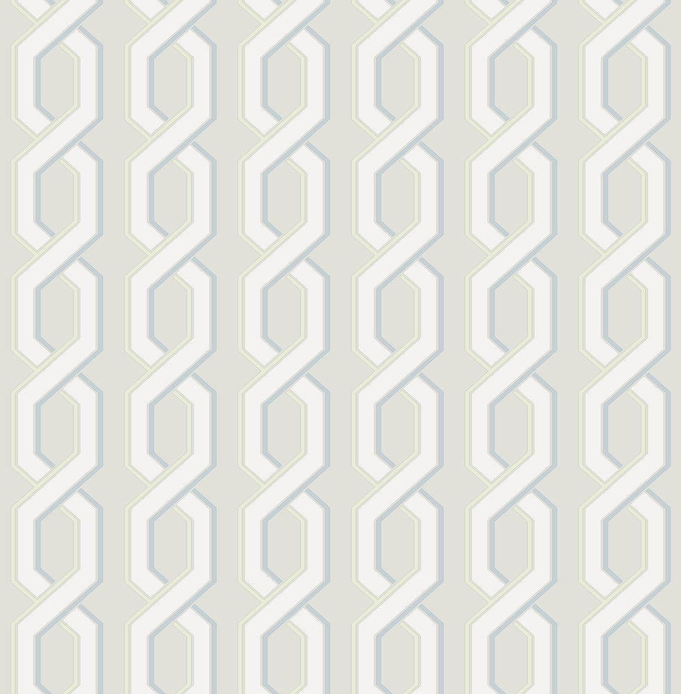 Twist Grey Geometric Wallpaper by Brewster For Your Bath III Covers about 56.4 square feet 20.5-in by 33-ft long roll Unpasted 3.5 - Fabric Carolina -
