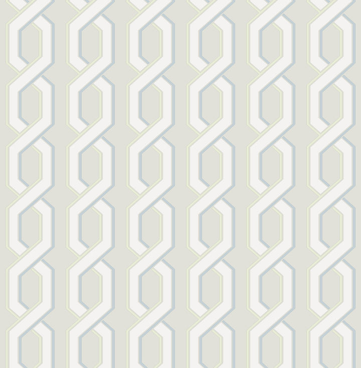 Twist Grey Geometric Wallpaper by Brewster For Your Bath III Covers about 56.4 square feet 20.5-in by 33-ft long roll Unpasted 3.5 - Fabric Carolina -