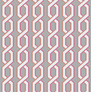 Twist Pink Geometric Wallpaper by Brewster