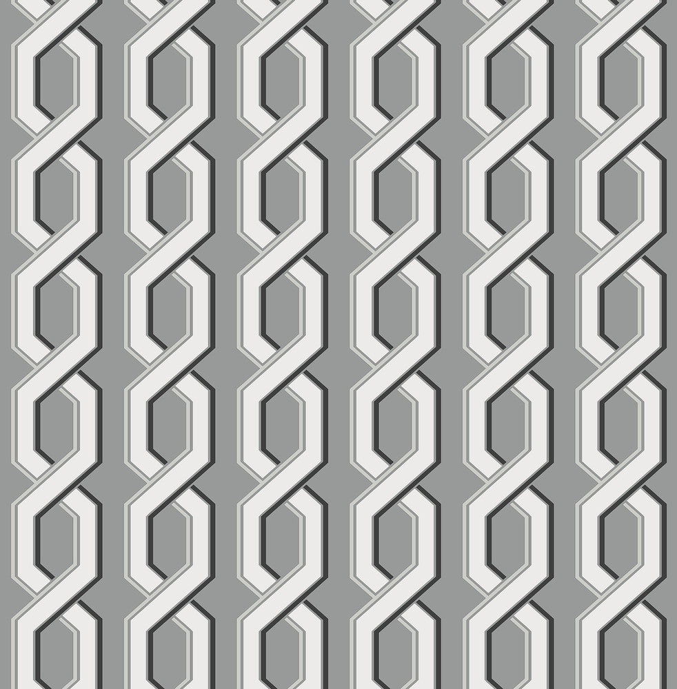 Twist Black Geometric Wallpaper by Brewster For Your Bath III Covers about 56.4 square feet 20.5-in by 33-ft long roll Unpasted 3.5 - Fabric Carolina -