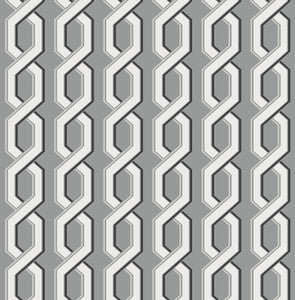 Twist Black Geometric Wallpaper by Brewster