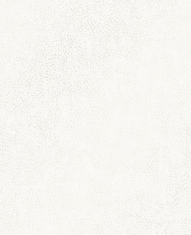 Chrysanth White Flower Pattern Wallpaper by Brewster For Your Bath III Covers about 56.4 square feet 20.5-in by 33-ft long roll Unpasted 25.2 - Fabric Carolina -