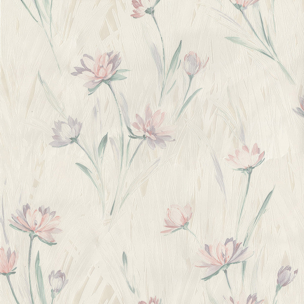 Gloria Peach Floral Wallpaper by Brewster For Your Bath III Covers about 56.4 square feet 20.5-in by 33-ft long roll Unpasted 20.9 - Fabric Carolina -