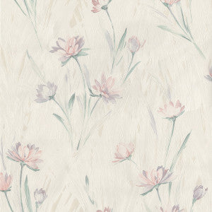 Gloria Peach Floral Wallpaper by Brewster