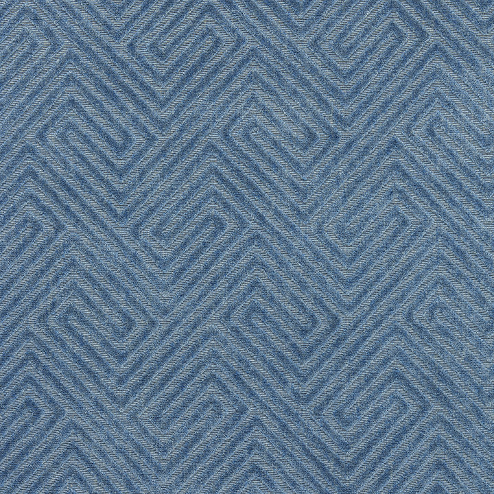 Meander Velvet Denim 27060-001 by Scalamandre Fabric ENDLESS SUMMER 100% Solution Dyed Acrylic - Washable. V. 7 1/2", H. 6 5/8" 54" - Fabric Carolina -