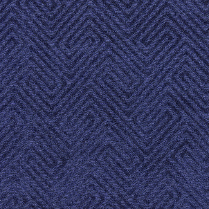 Meander Velvet Navy 27060-004 by Scalamandre Fabric ENDLESS SUMMER 100% Solution Dyed Acrylic - Washable. V. 7 1/2", H. 6 5/8" 54" - Fabric Carolina -