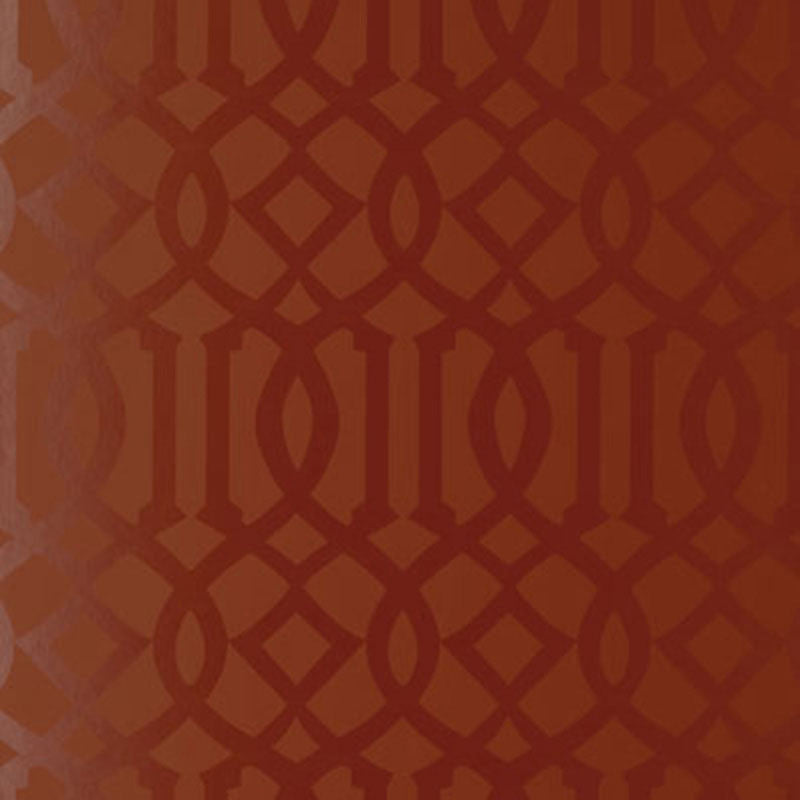 Imperial Trellis Cinnabar Gloss 2707214 by Schumacher Wallcovering