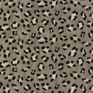 Broderie Leopard Ebony On Silver 27075-003 by Scalamandre Fabric