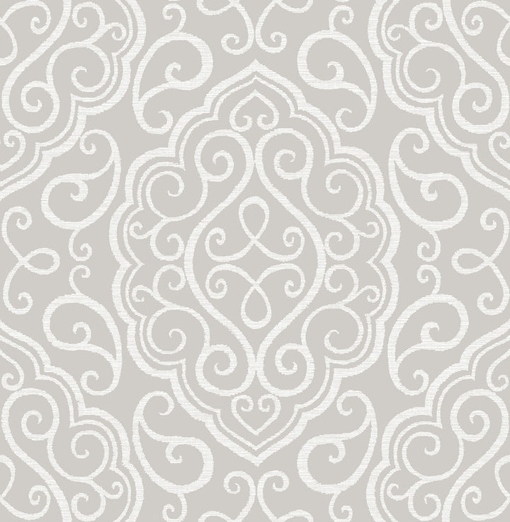 Heavenly Taupe Damask Wallpaper by A-Street Prints Eclipse Covers about 56.4 square feet 20.5-in by 33-ft long roll Unpasted 20.9 - Fabric Carolina -