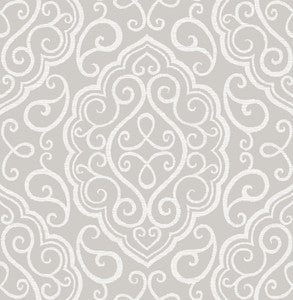 Heavenly Taupe Damask Wallpaper by A-Street Prints