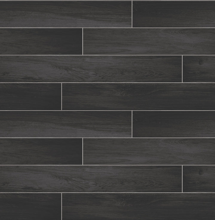 Titan Black Wood Wallpaper by A-Street Prints Eclipse Covers about 56.4 square feet 20.5-in by 33-ft long roll Unpasted 20.9 - Fabric Carolina -