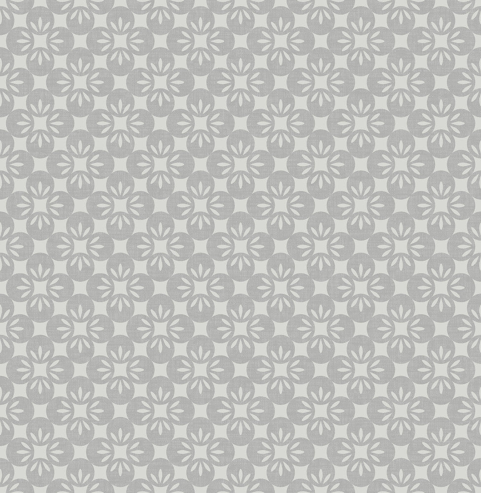 Orbit Grey Floral Wallpaper by A-Street Prints Eclipse Covers about 56.4 square feet 20.5-in by 33-ft long roll Unpasted 3.5 - Fabric Carolina -